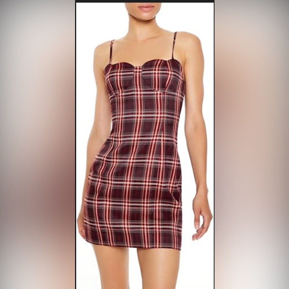 Forever 21 Plaid Heart Mini Dress